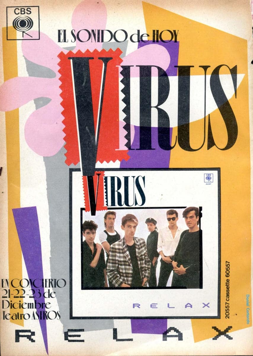 Rescate: Virus presenta “Relax” - Luego del alejamiento de su guitarrista Ricardo Serra, Virus encaraba una nueva etapa. En diciembre de 1984 se preparaba para presentar su nuevo álbum, Relax, en el Teatro Astros, marcando una etapa de consolidación artística y madurez. En esta entrevista que rescatamos de la Revisa Pelo, Federico Moura expresaba su satisfacción con esta producción más ordenada y experimental, donde priman el trabajo con luces y la concentración en la música misma. Virus aviso