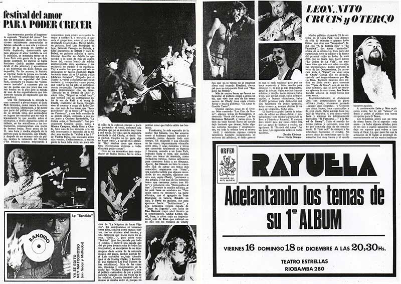 Rescate: el Festival del amor - La despedida de La Máquina de Hacer Pájaros; la reunión de Sui Generis; el reencuentro de PorSuiGieco; un recital de cuatro horas con los artistas más importantes del momento; una convocatoria de 15mil personas casi sin publicidad masiva; la grabación de un disco en vivo; un evento organizado por Charly García y David Lebon para recaudar los fondos y exiliarse por un tiempo en Brasil; el comienzo de la sociedad creativa que terminaría conformando Seru Giran. Todo eso sucedió la misma noche, la del 11 de noviembre de 1977, cuando el Luna Park fue testigo de un hecho excepcional: el Festival del Amor. Rescate de la crónica de Claudio Kleiman publicada en la Revista Expreso Imaginario Nº17, diciembre de 1977. Festival del amor