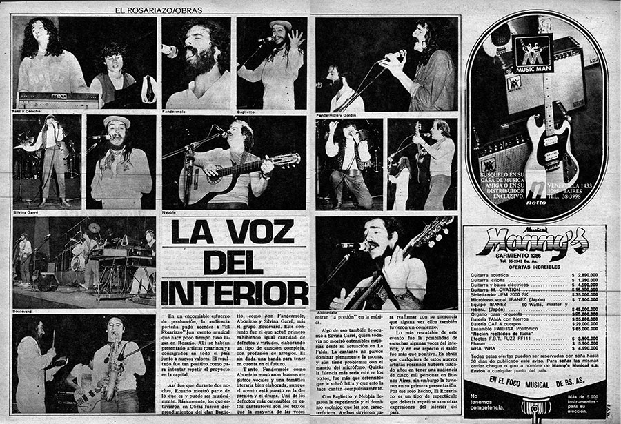 La voz del interior - En un encomiable esfuerzo de producción, la audiencia porteña pudo acceder a "El Rosariazo", un evento musical que hace poco tiempo tuvo lugar en Rosario. Allí se habían presentado artistas rosarinos ya consagrados en todo el país junto a nuevos valores. El resultado fue tan positivo como para intentar repetir el proyecto en la capital. rosarinos 2