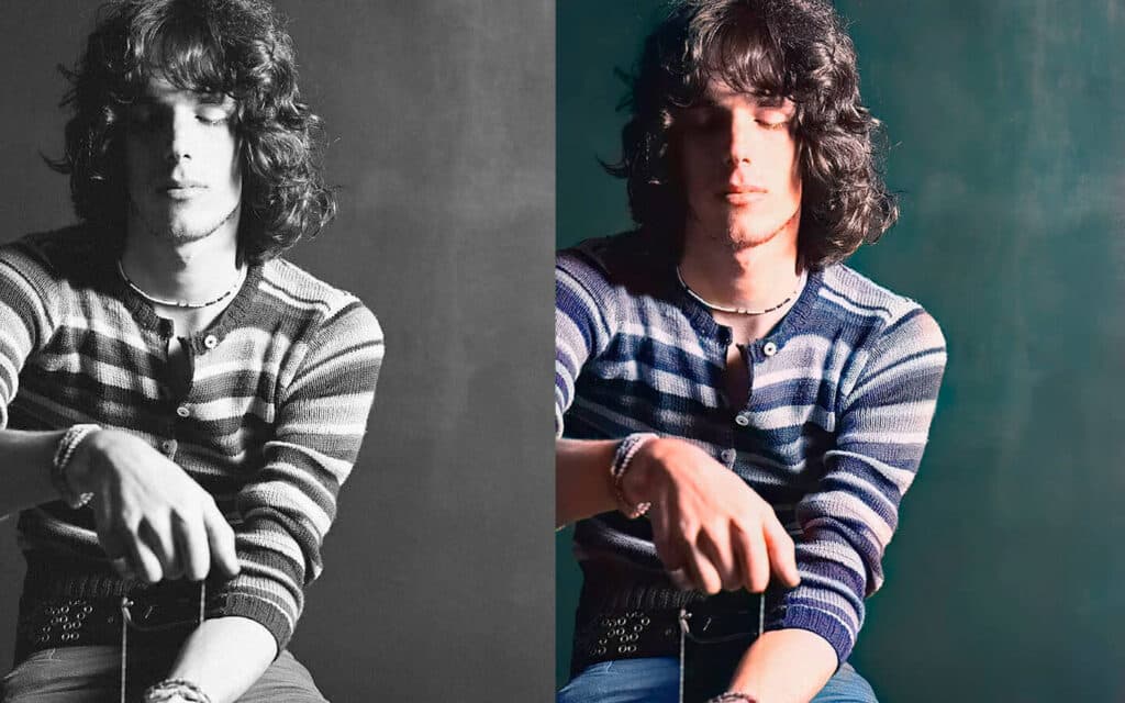 Restauran una foto histórica - Con inteligencia artificial, imaginación y mucha paciencia, el fotógrafo Matías Peralta restauró una imagen tomada por Andy Cherniavsky en 1984. spinetta
