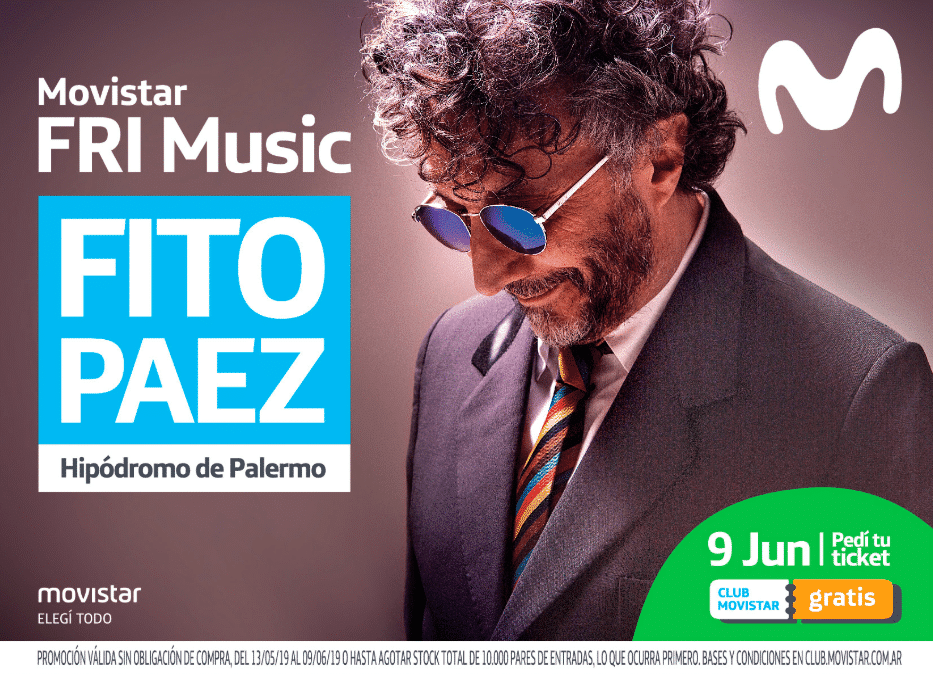 El Movistar FRI Music vuelve a Buenos Aires para presentar a Fito Páez, Leo García, María Campos y La Femme d'Argent - Este domingo 9 de junio el Movistar FRI Music llega al Hipódromo de Palermo, donde se presentará Fito Paez como plato fuerte de un line up completo, compuesto por una combinación de artistas nacionales consagrados y emergentes: Leo García, María Campos y La Femme d’Argent. 2517c6a2 f1e5 4574 87cc 4573f52b49ce