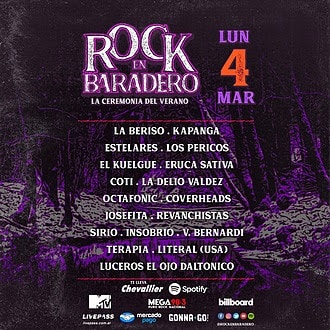 Rock en Baradero: un ritual que crece año a año en la provincia de Buenos Aires - El festival se llevará a cabo, en su edición 2019, los días 2, 3 y 4 de marzo. En esta quinta edición, la ceremonia del verano reunirá nuevamente varios estilos musicales que conviven en la escena nacional para confluir en una experiencia sin igual. d29abff6 e9fc 4a7f a80c ab75beb83083
