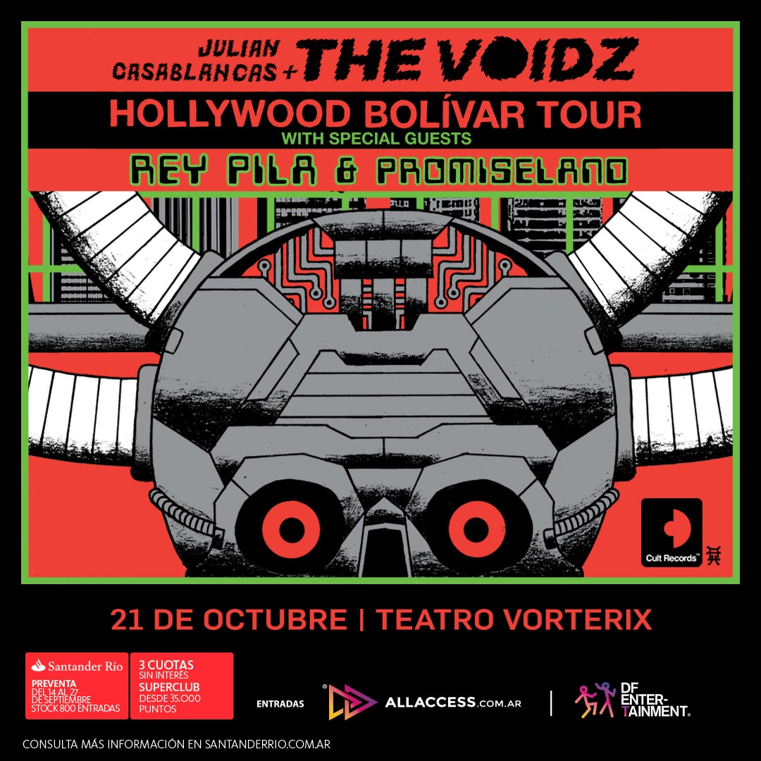 Julian Casablancas regresa a la Argentina junto a The Voidz - Julian Casablancas + The Voidz es la banda que formó a través de diferentes conexiones musicales y amigos en Nueva York y Los Angeles. Se definen a sí mismos como una banda punk con gran versatilidad para combinar diversos ritmos dentro de una canción. 279594b6 22cc 4790 969a 67c99de8b62b