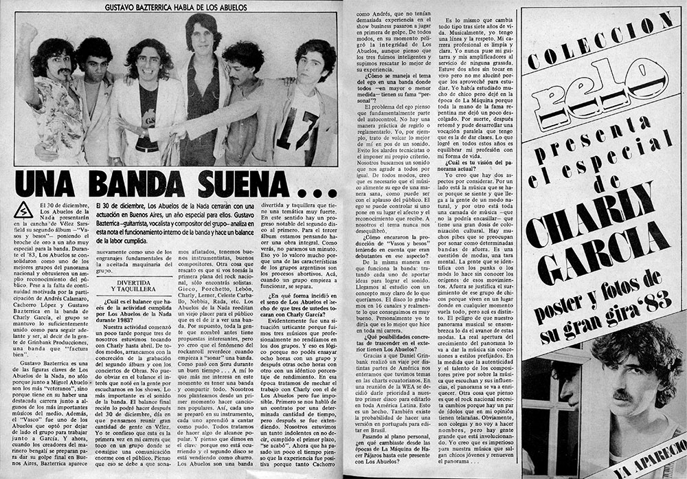 Una banda suena... - El 30 de diciembre, Los Abuelos de la Nada cerrarán con una actuación en Buenos Aires, un año especial para ellos. Gustavo Bazterrica guitarrista, vocalista y compositor del grupo analiza en esta nota el funcionamiento interno de la banda y hace un balance de la labor cumplida. 638863b9 d6e3 4687 bdfd 911873e55f61