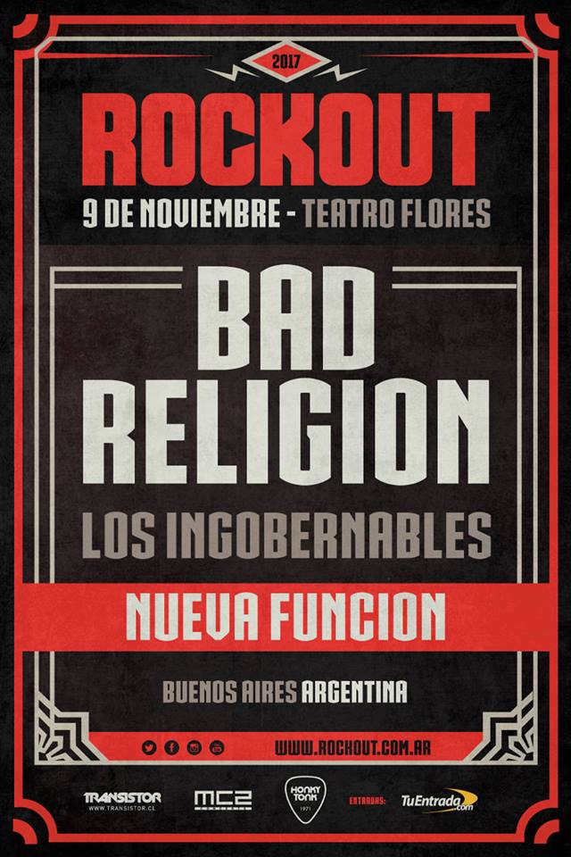 Rock Out 2017, punks sueltos en Flores - Bad Religion, Eterna Inocencia y Lash out forman parte del Rockout de este año, a realizarse en El Teatro de Flores el próximo 7 de noviembre. 851be0b2 2d3d 46e9 8f17 a301750d19ff