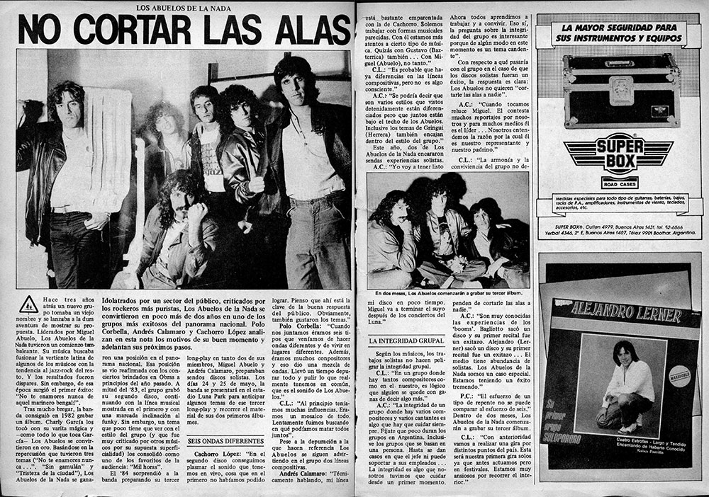 Los Abuelos de la Nada: no cortar las alas - C.L.: "Con anterioridad vamos a realizar una gira por distintos puntos del país. Esta será nuestra primera gira solos ya que antes actuamos pero en festivales. Estamos muy ansiosos por recorrer el interior." f5eb743a 3ff9 404f afb8 ea4dcf91f3a9