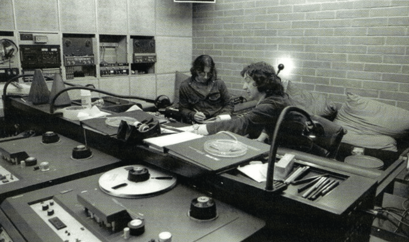 Nick Mason en los Britannia Row Studios, 1976