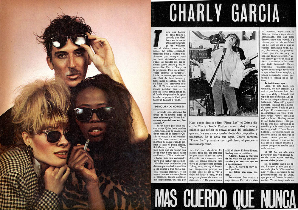 Rescate: a 40 años de "Piano bar" - En esta entrevista de 1984, Charly García reflexiona sobre su carrera en un año de altos y bajos, hablando de su último disco "Piano bar" como una catarsis personal, influenciada por las críticas y rechazos que recibió. A su vez, se muestra optimista sobre el futuro de la música argentina, destacando el talento emergente y subrayando la necesidad de un mejor manejo del rock como negocio. 0c316bfa 0cba 44f7 8d7e 2565030d147f