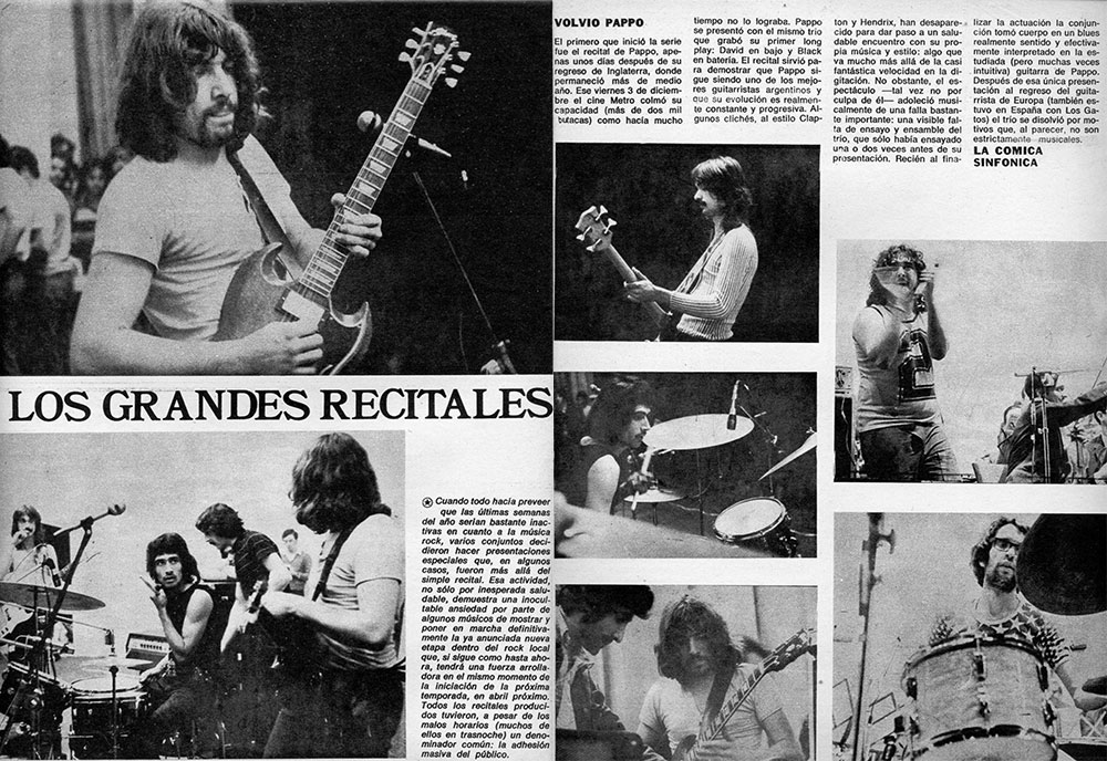 Los grandes recitales - Cuando todo hacia preveer que las últimas semanas del año serian bastante inactivas en cuanto a la música rock, varios conjuntos decidieron hacer presentaciones especiales que, en algunos casos, fueron más allá del simple recital. Esa actividad, no sólo por inesperada saludable, demuestra una inocultable ansiedad por parte de algunos músicos de mostrar y poner en marcha definitivamente la ya anunciada nueva etapa dentro del rock local que, si sigue como hasta ahogo ra, tendrá una fuerza arrolladora en el mismo momento de la iniciación de la próxima temporada, en abril próximo. Todos los recitales producidos tuvieron, a pesar de los malos horarios (muchos de ellos en trasnoche) un denominador común: la adhesión masiva del público. 1dfbe8c3 f8de 4d98 a6b1 e0e48ffd7759
