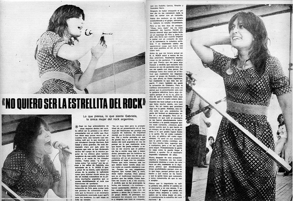 Gabriela: "No quiero ser la estrellita del rock argentino" - Lo que piensa, lo que siente Gabriela, la única mujer del rock argentino a08504b6 8147 4552 b560 d243188df2b7