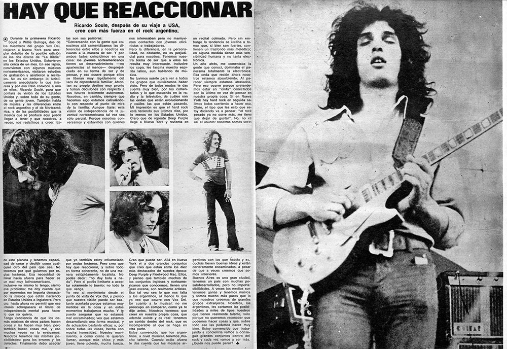 Hay que reaccionar - Ricardo Soule, después de su viaje a USA, cree con más fuerza en el rock argentino. de44d762 beb1 4de6 bc25 7a3fa3af558a