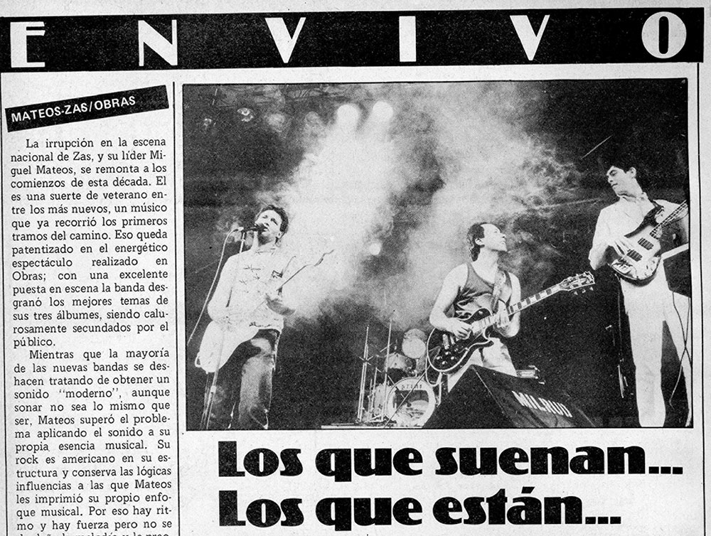 Miguel Mateos Zas en Obras - La irrupción en la escena nacional de Zas, y su líder Miguel Mateos, se remonta a los comienzos de esta década. e58d0638 d469 4e10 b815 945cf52d50ef